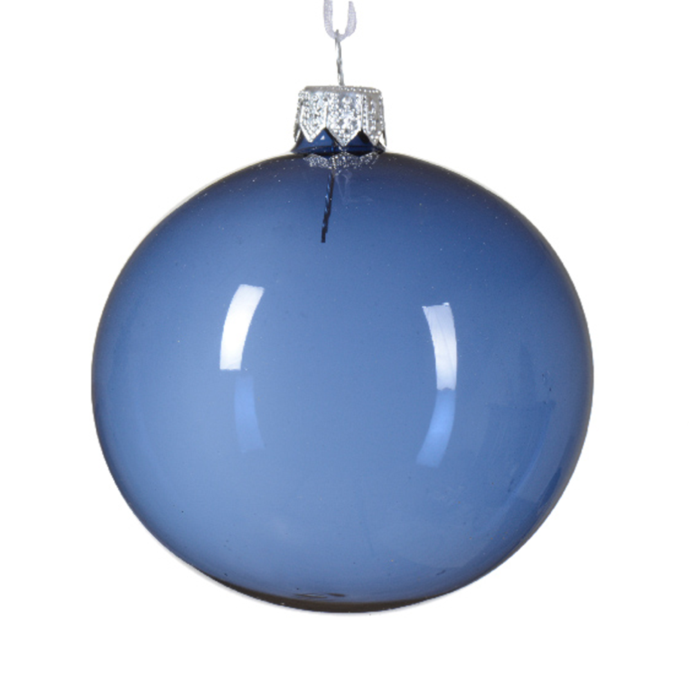 Decoris kerstbal - Blauw - 8cm