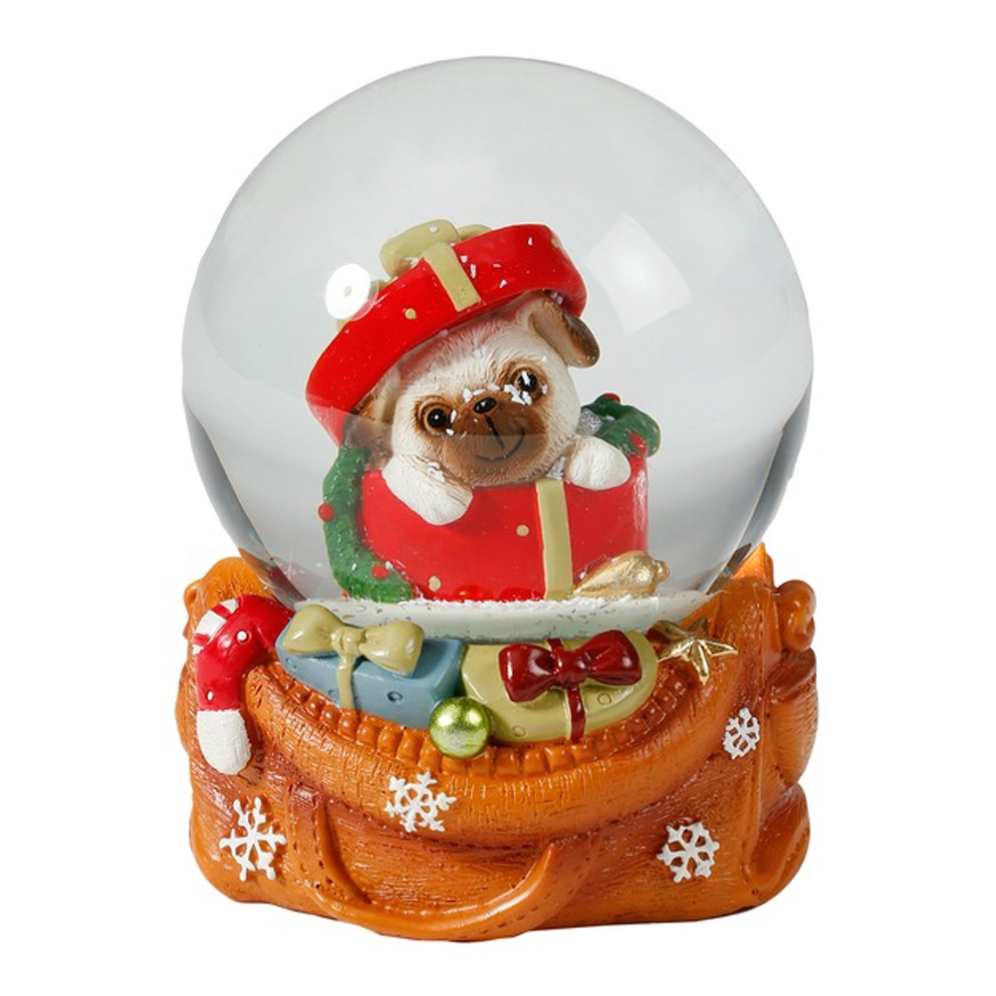 Inge Glas sneeuwbol - Met puppy