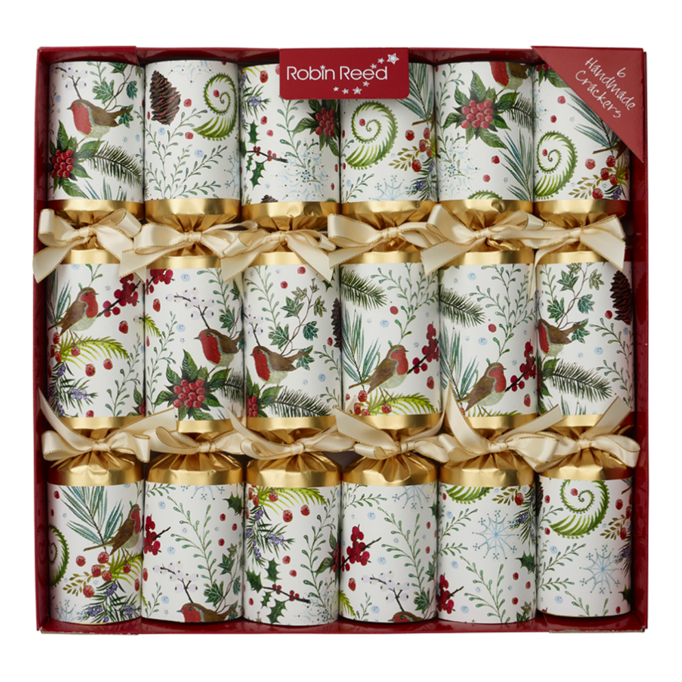 Christmas crackers - Roodborstjes - Set van 6