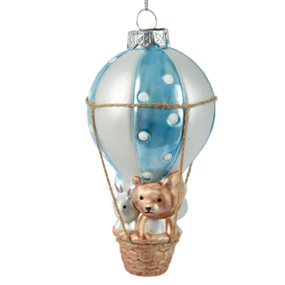 Decoris kerstornament - Luchtballon met teddybeer