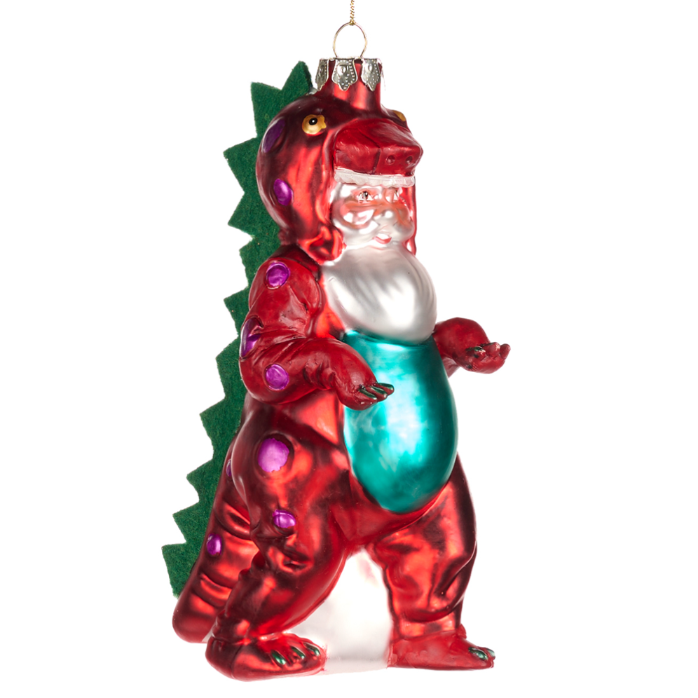 Goodwill kerstornament - Kerstman in dino pak