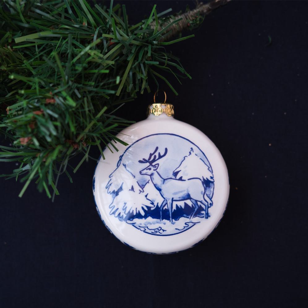 Royal Delft kerstornament - Met hert