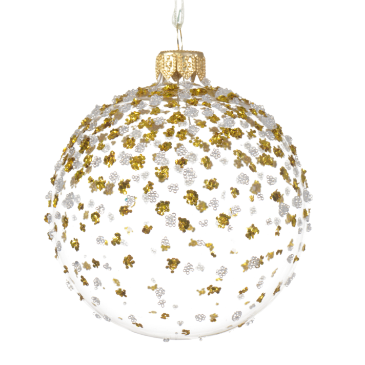 Decoris kerstbal - Met glitters - 8cm