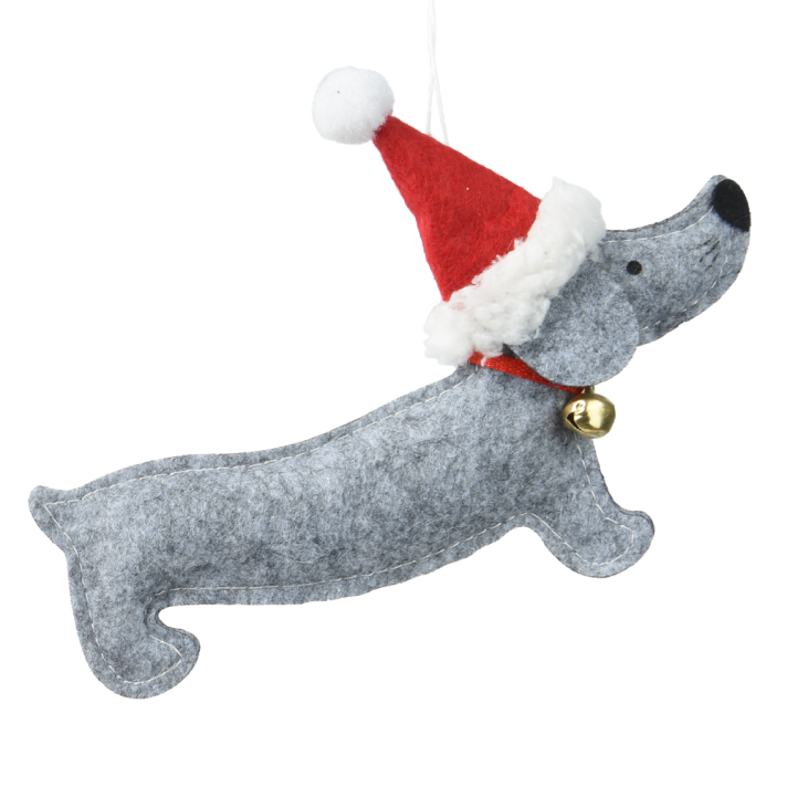 Decoris kerstornament - Hond met kerstmuts