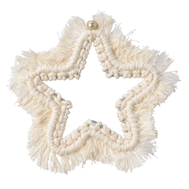 Decoris kerstornament - Ster - Macramé