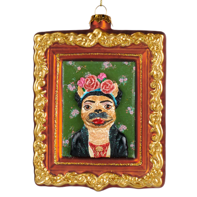 Goodwill kerstornament - Schilderij met hond - Frida Kahlo