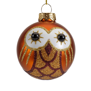 Decoris kerstbal - Uil - 6cm