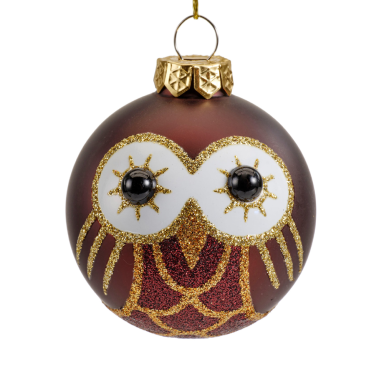 Decoris kerstbal - Uil - 6cm