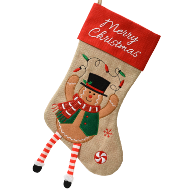 Decoris kerstsok - Met gingerbread poppetje