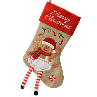 Decoris kerstsok - Met gingerbread poppetje