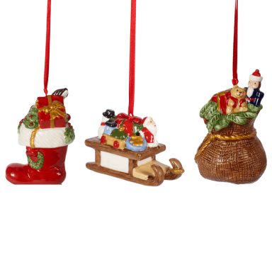 Villeroy & Boch kerstornamenten - Kerstfiguren - Set van 3