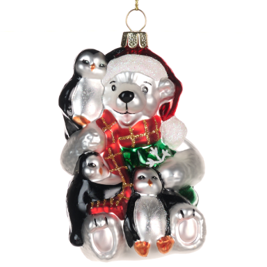 Goodwill kerstornament - IJsbeer met pinguïns