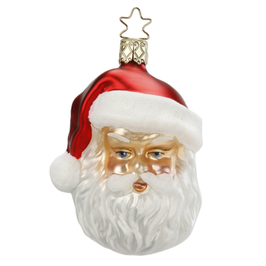 Inge Glas kerstornament - Kerstman met kerstmuts