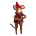 Sass & Belle kerstornament - Kerstmuis met saxofoon